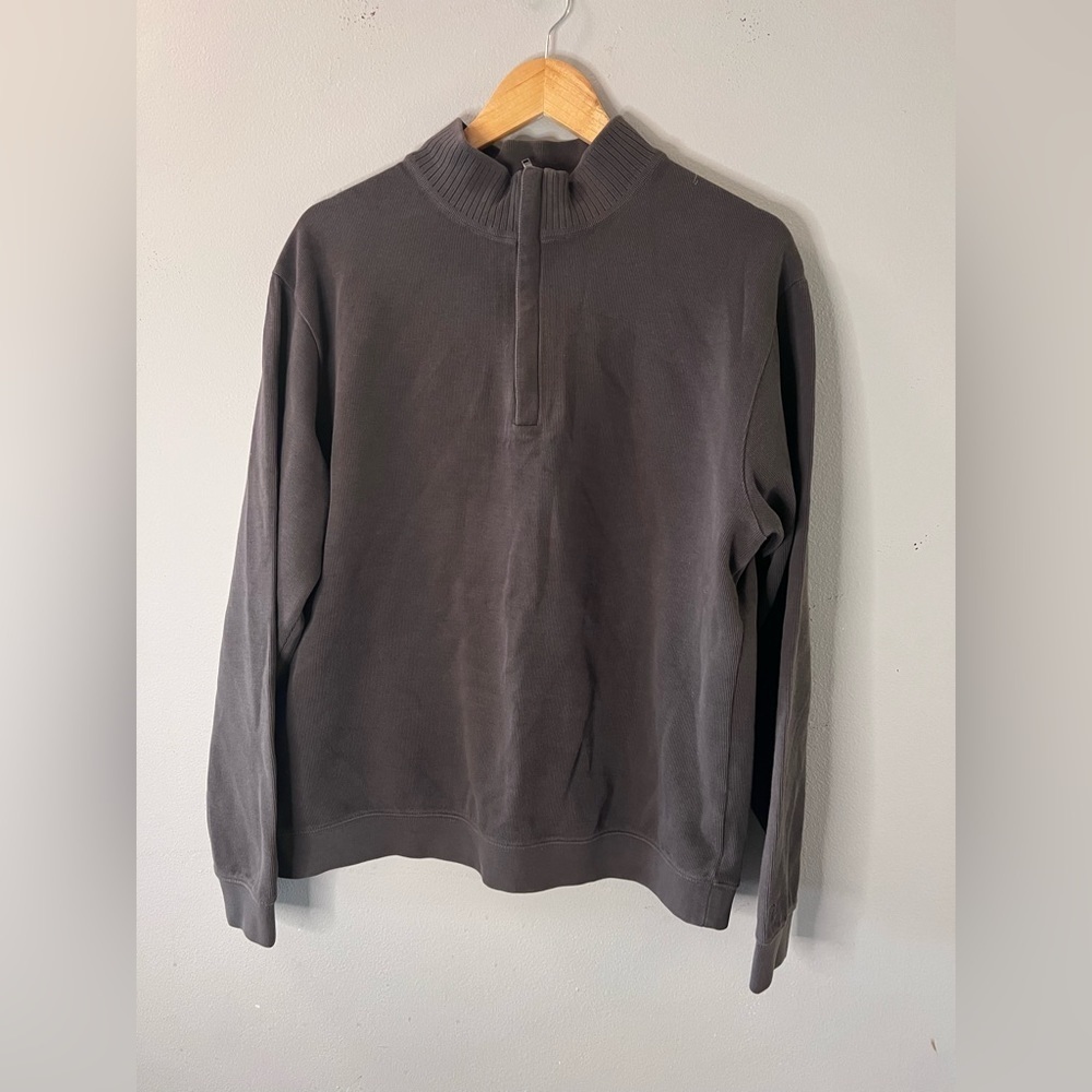 Cutter & Buck 1/4 Zip Sweater 100% Supima Cotton Brown Men’s Size Large